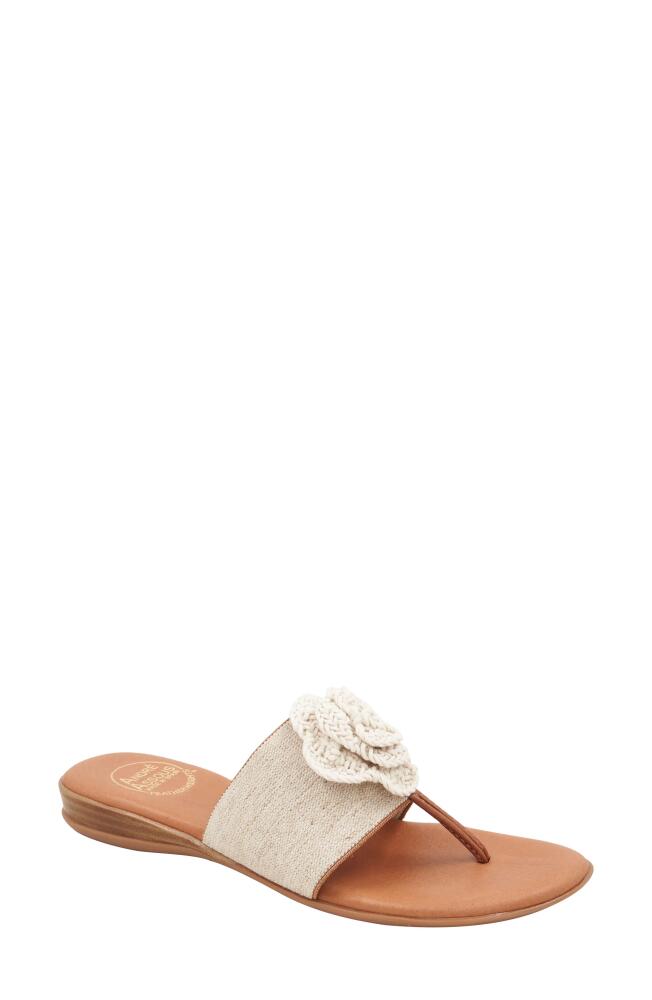 André Assous Nara Sandal in Beige Linen Cover