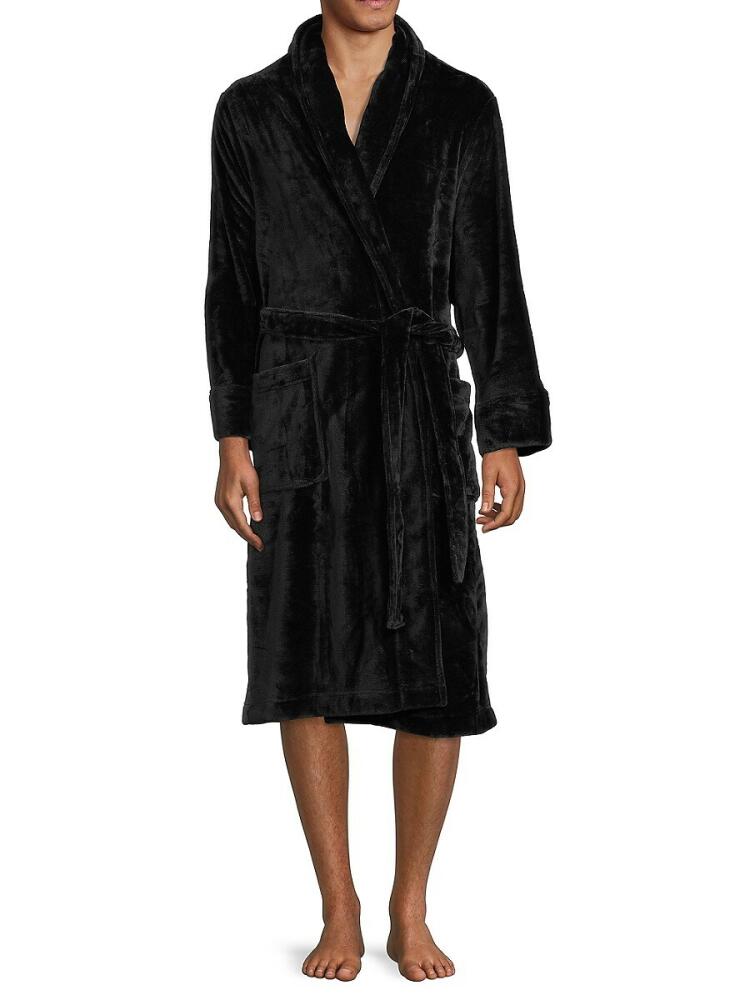 Saks Fifth Avenue Men's Plush Velvet Robe - Black Cover