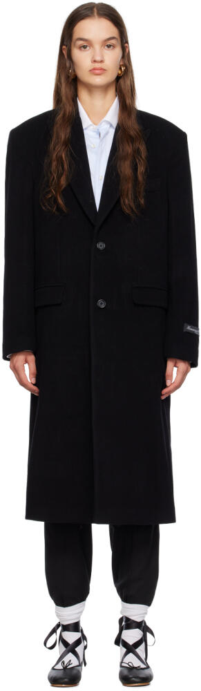 HommeGirls Black Peaked Lapel Coat Cover