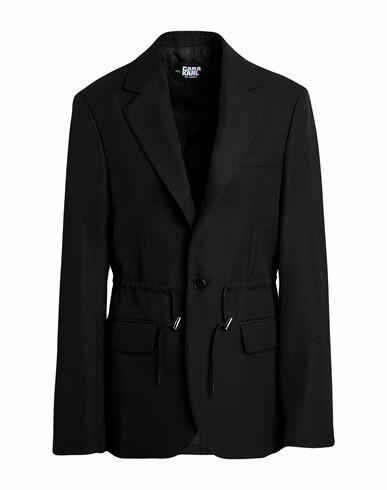 Karl Lagerfeld Cara Loves Karl Woman Blazer Black Recycled polyester, Wool Cover