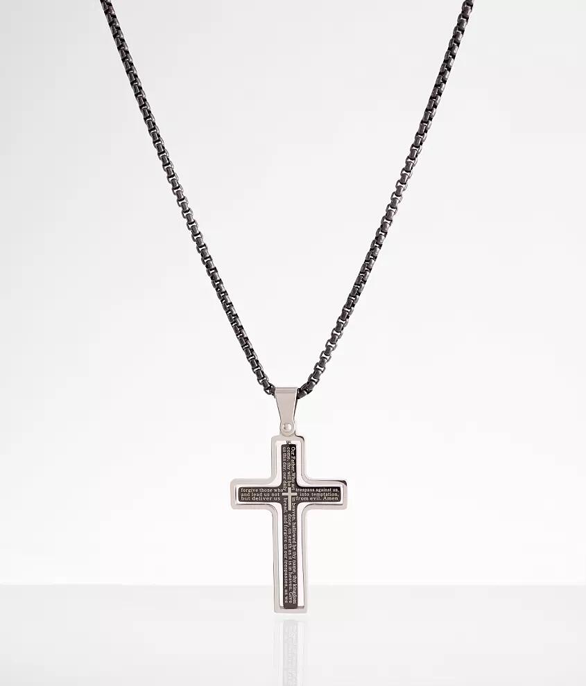 BKE Lord's Prayer Cross 23" Necklace Cover