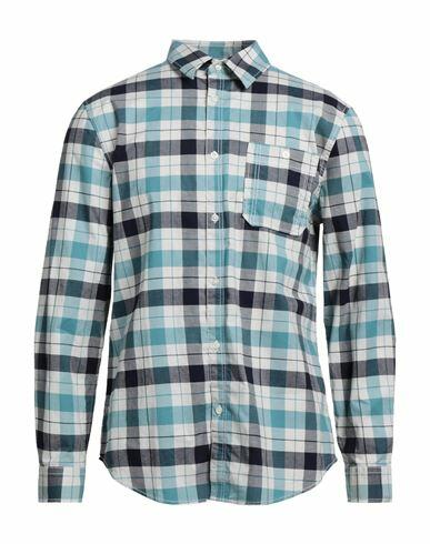 Guess Man Shirt Turquoise Cotton, Elastane Cover