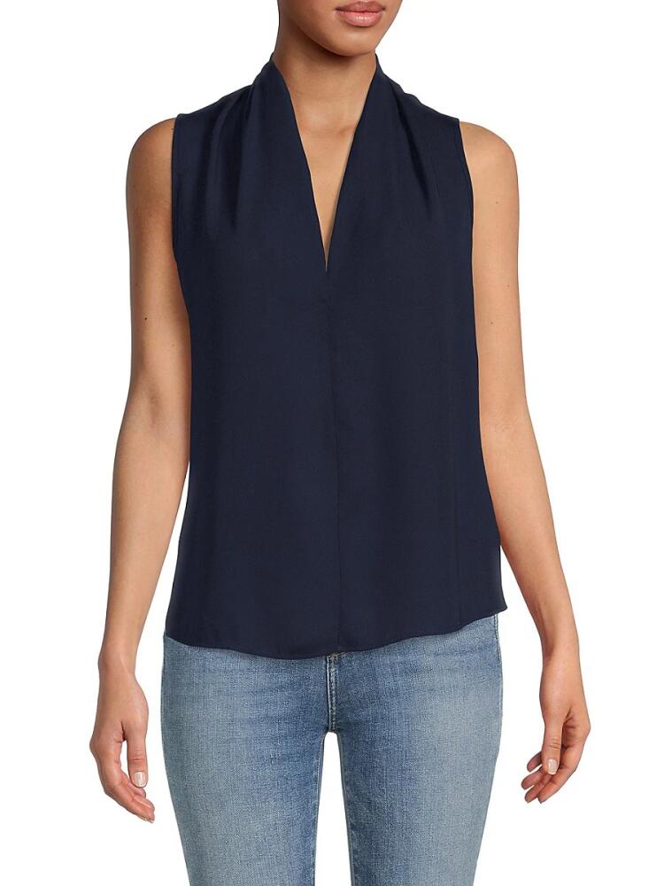 Renee C. Women's V Neck Sleeveless Blouse - Navy Cover