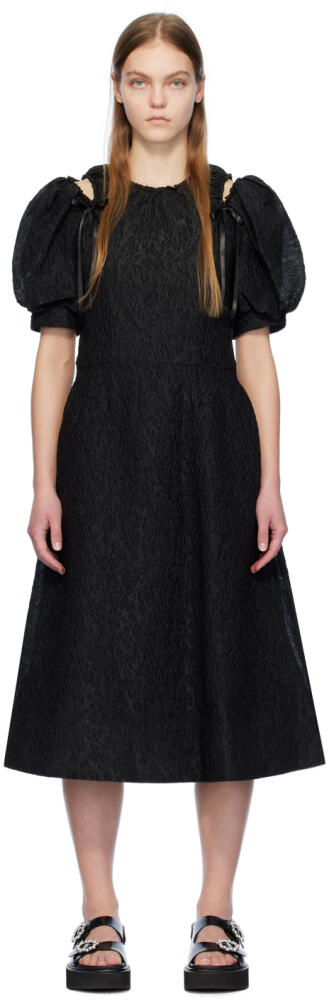 Simone Rocha Black Puff Sleeve Midi Dress Cover