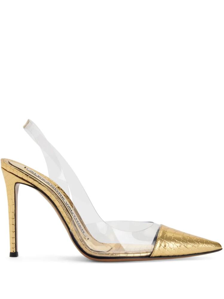 Alexandre Vauthier 105mm crocodile-effect pumps - Gold Cover