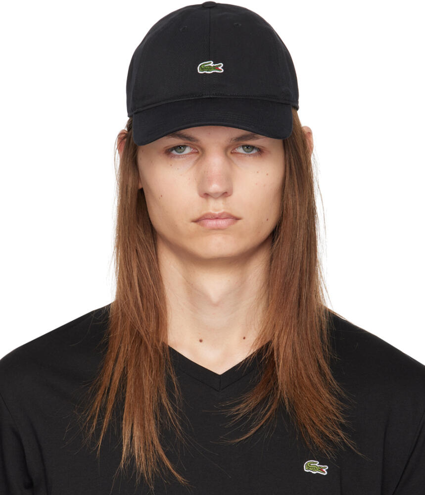 Lacoste Black Organic Cotton Twill Cap Cover