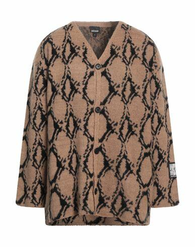 Just Cavalli Man Cardigan Camel Wool, Acrylic, Polyamide, Mohair wool Cover