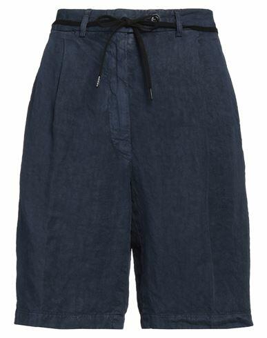 Aspesi Woman Shorts & Bermuda Shorts Midnight blue Linen Cover