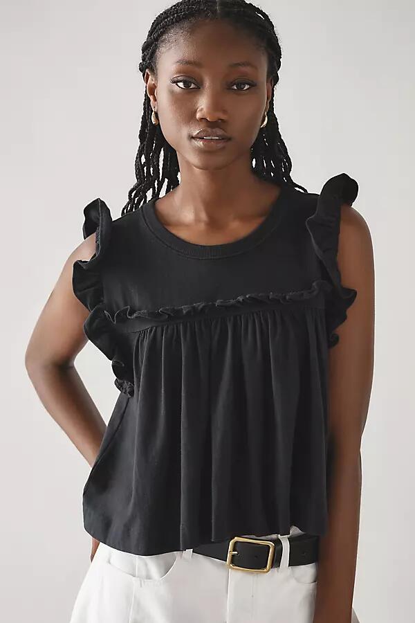 Maeve Sleeveless Ruffle Blouse Cover