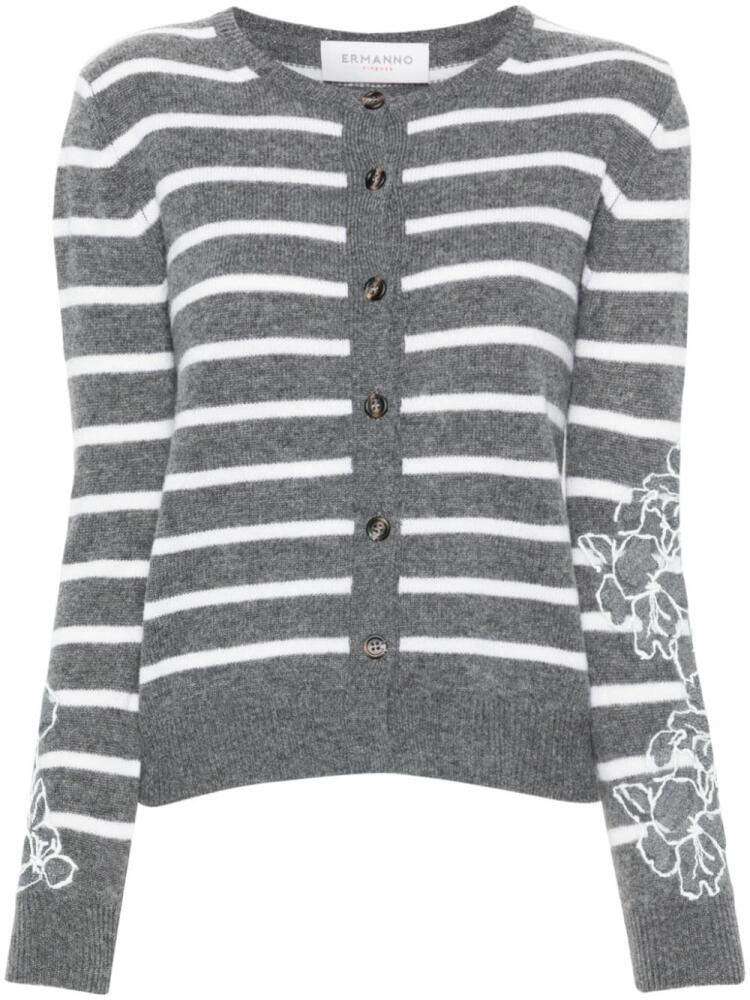 ERMANNO FIRENZE guipure lace-detail cardigan - Grey Cover