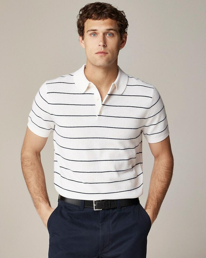 J.Crew Short-sleeve cashmere sweater-polo in stripe Cover