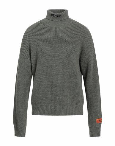 Heron Preston Man Turtleneck Sage green Virgin Wool Cover