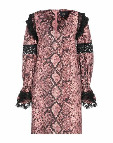 Cavalli Class Woman Mini dress Pink Cotton, Elastane Cover