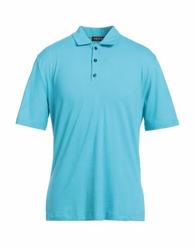 Yoon Man Polo shirt Turquoise Cotton Cover