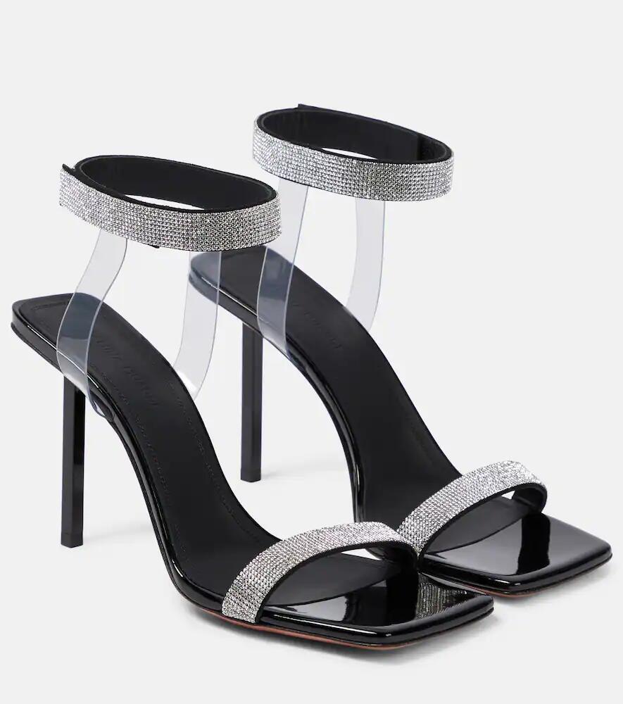 Amina Muaddi Rih embellished patent leather sandals Cover