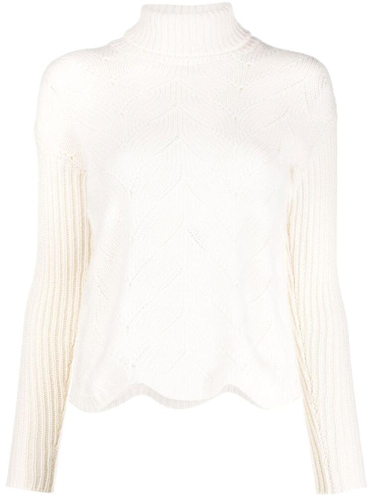 Liska pointelle-knit jumper - White Cover