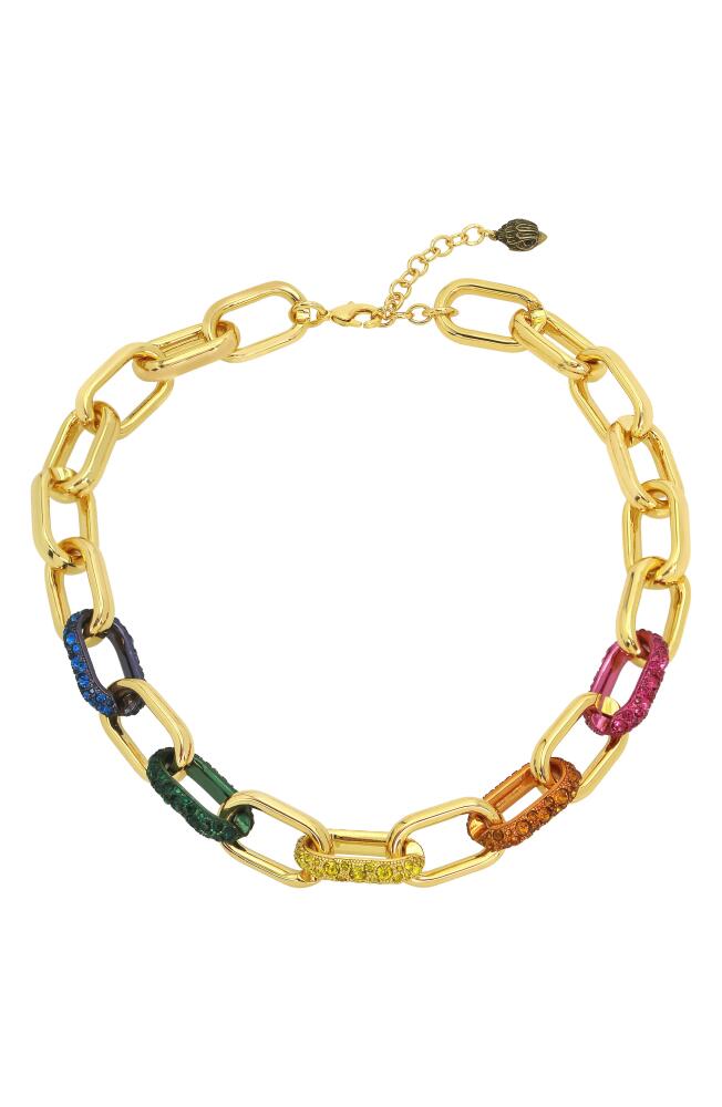 Kurt Geiger London Pavé Link Collar Necklace in Gold Multi Cover