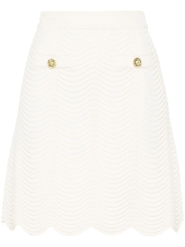 SANDRO matelassé knitted mini skirt - Neutrals Cover