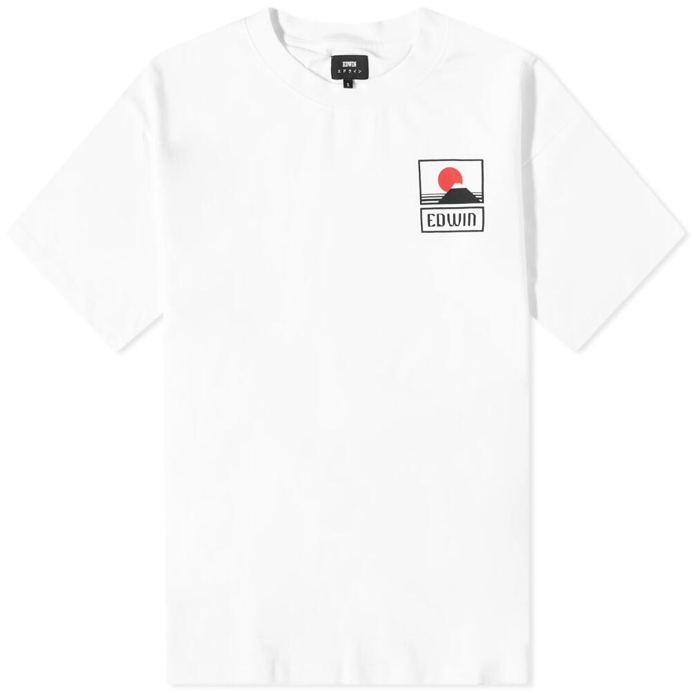 Edwin Men's Sunset on Mt. Fuji T-Shirt in White Cover