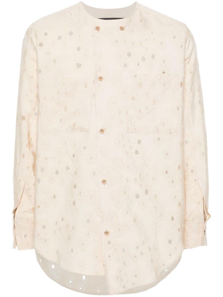 Andersson Bell floral-jacquard long-sleeve shirt - Neutrals Cover