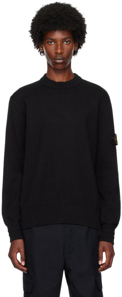 Stone Island Black Logo Patch Sweater Cover