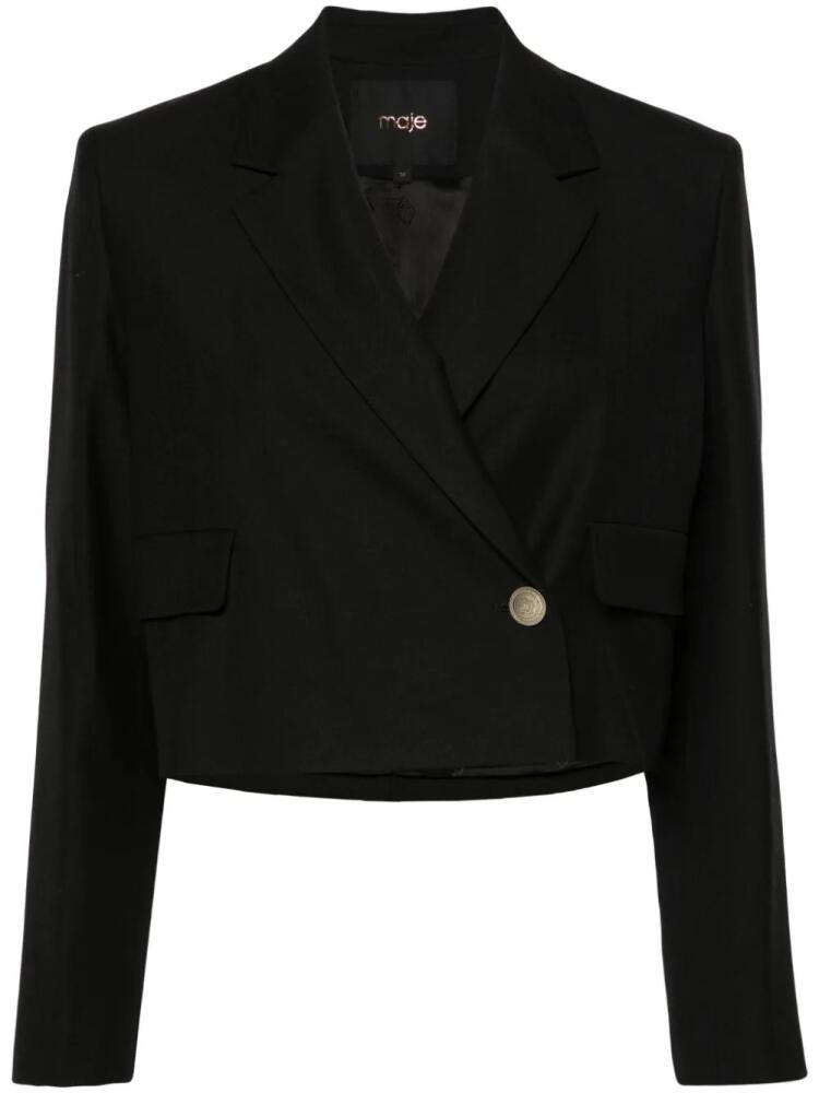 Maje single-breasted cropped blazer - Black Cover