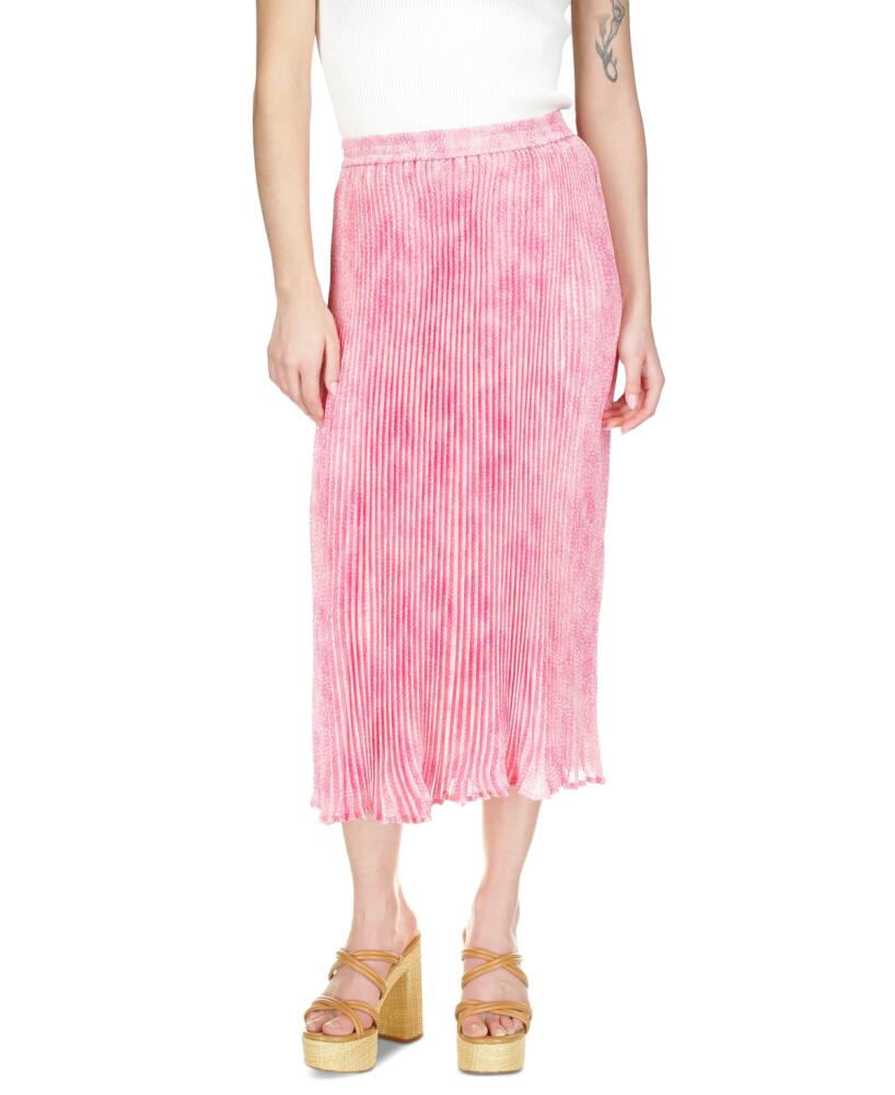 Michael Michael Kors Women's Tonal-Print Pleated Midi Skirt - Bouquet Cover