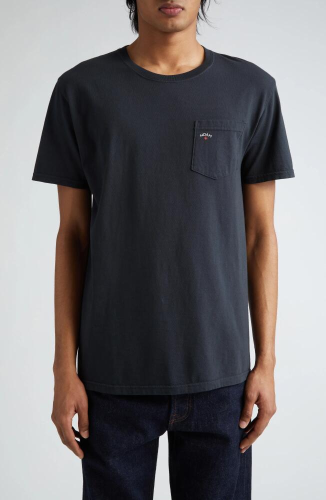 Noah Core Logo Cotton Pocket T-Shirt in Black Cover