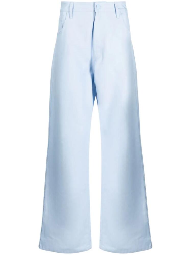 Raf Simons straight-leg cotton trousers - Blue Cover