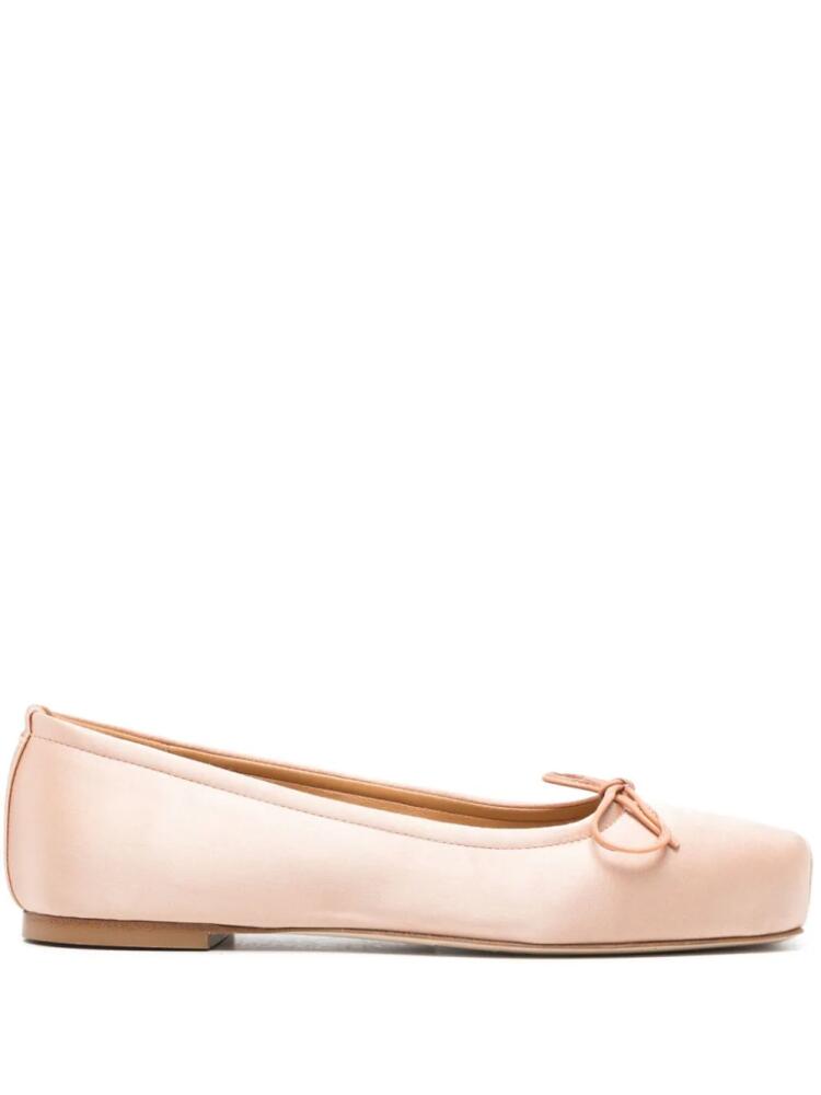 Aeyde square-toe satin ballerina shoes - Pink Cover