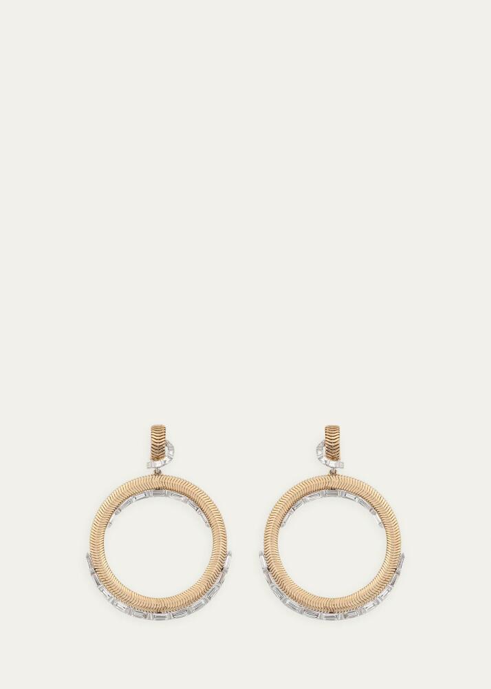 Nikos Koulis Feelings 18k Diamond-Trim Hoop-Drop Earrings Cover