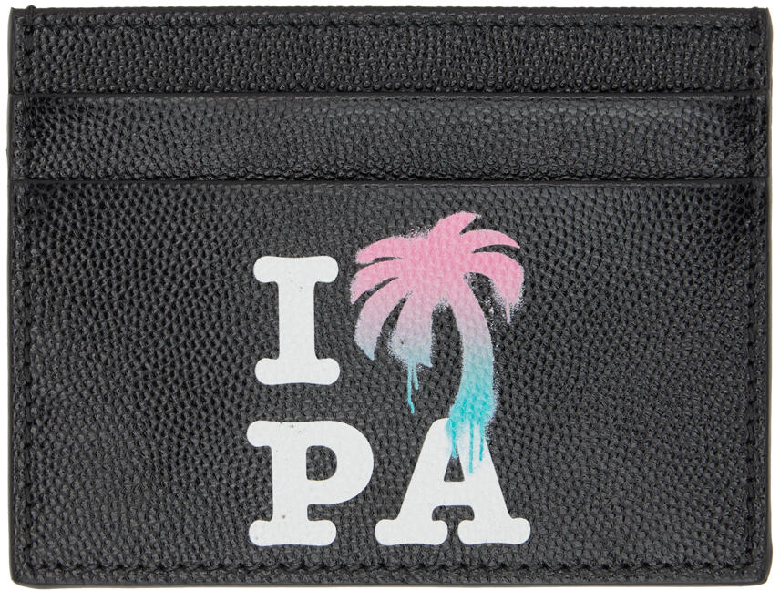 Palm Angels Black 'I Love PA' Card Holder Cover