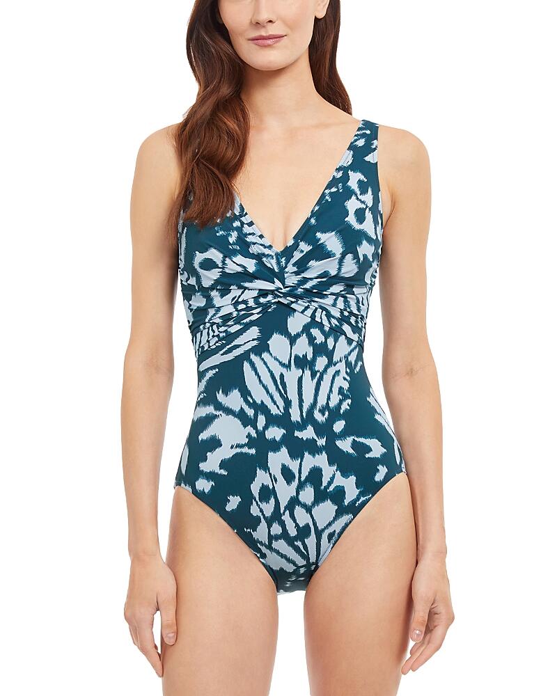 Gottex Miss Butterfly Surplice One Piece Swimsuit Cover