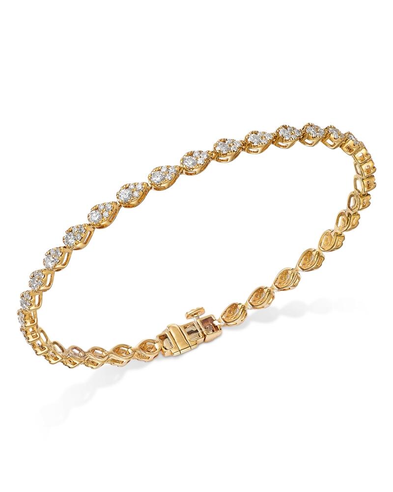 Bloomingdale's Fine Collection Diamond Mini Pear Cluster Tennis Bracelet in 14K Yellow Gold, 2.00 ct. t. w. Cover