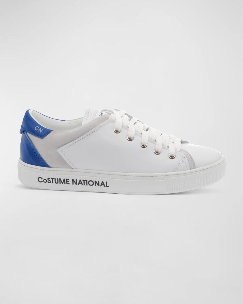 Costume National Men's Logo Mix-Leather Low-Top Sneakers Cover