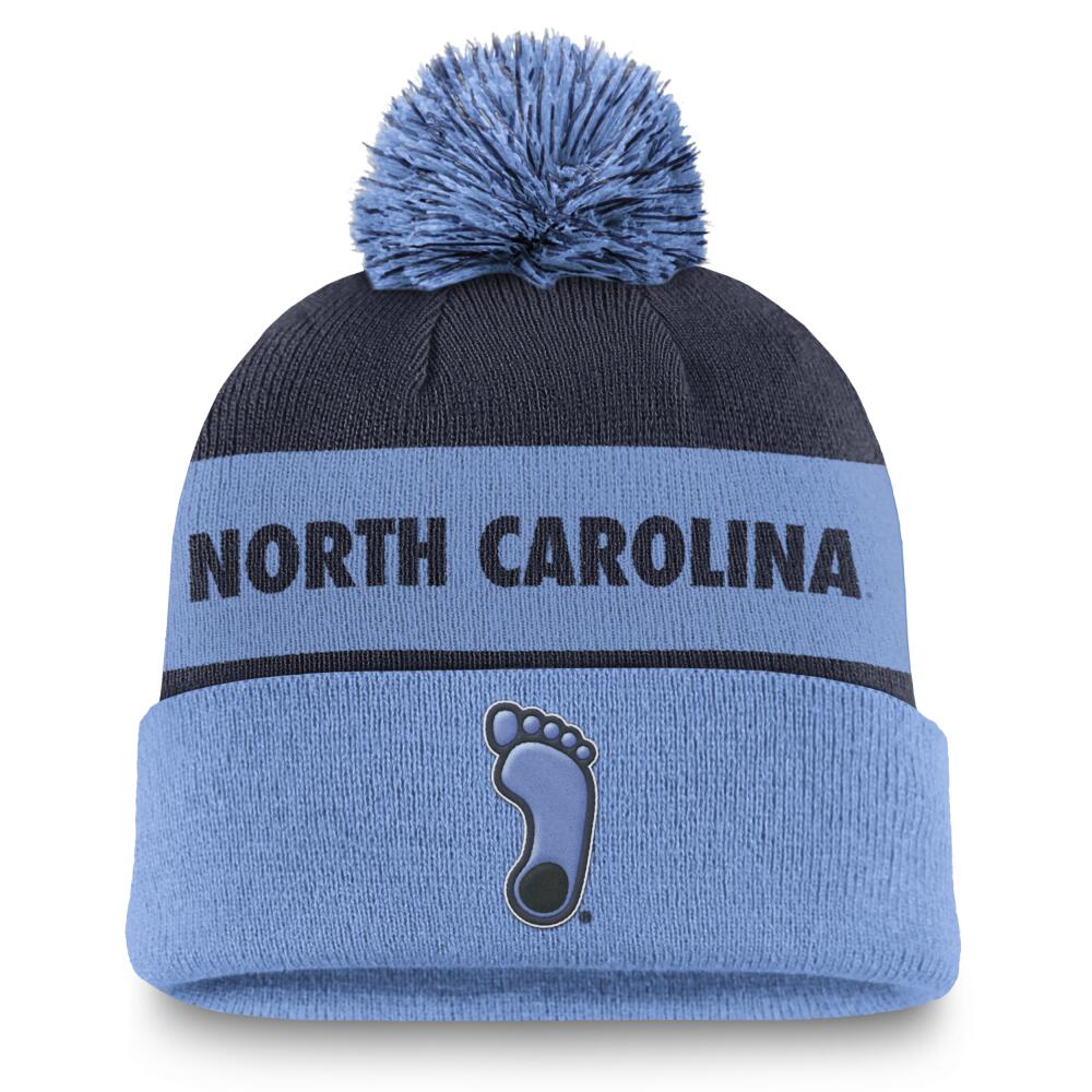 North Carolina Tar Heels Primetime Peak Nike Unisex College Cuffed Pom Beanie in Blue Cover