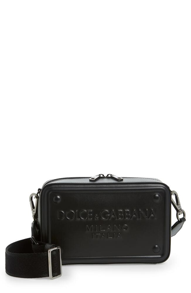 Dolce & Gabbana Embossed Logo Leather Crossbody Bag in Black Cover