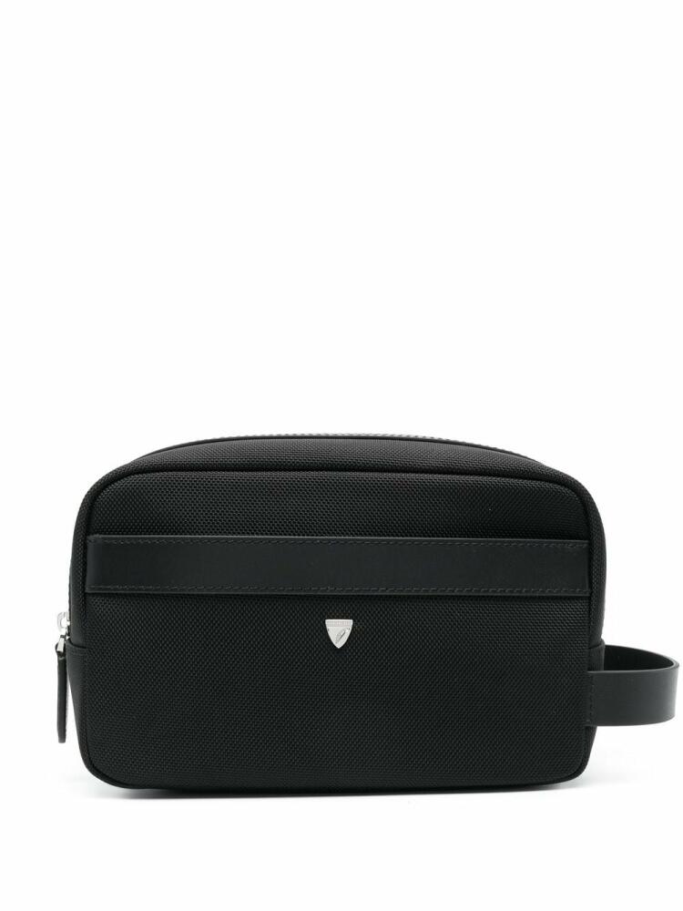 Aspinal Of London leather wash bag - Black Cover