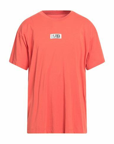 Mm6 Maison Margiela Man T-shirt Orange Cotton Cover