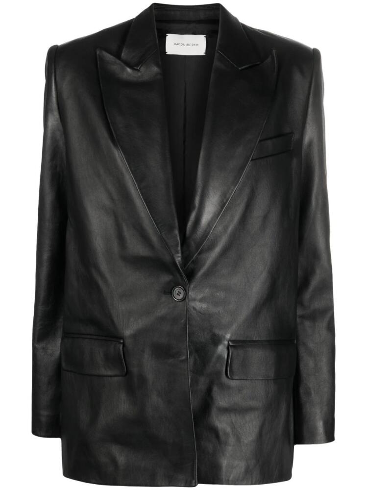 Magda Butrym peak-lapels sheepskin blazer - Black Cover