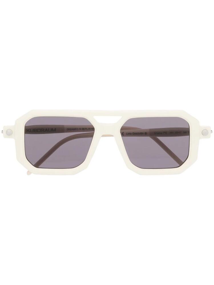 Kuboraum square-frame sunglasses - White Cover