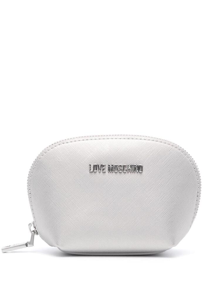 Love Moschino logo-plaque makeup bag - Silver Cover