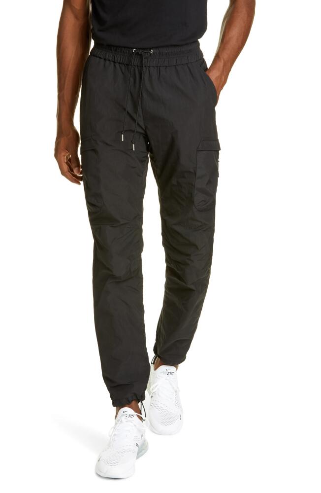 John Elliott High Shrunk Nylon Water Repellent Cargo Pants in Black Cover