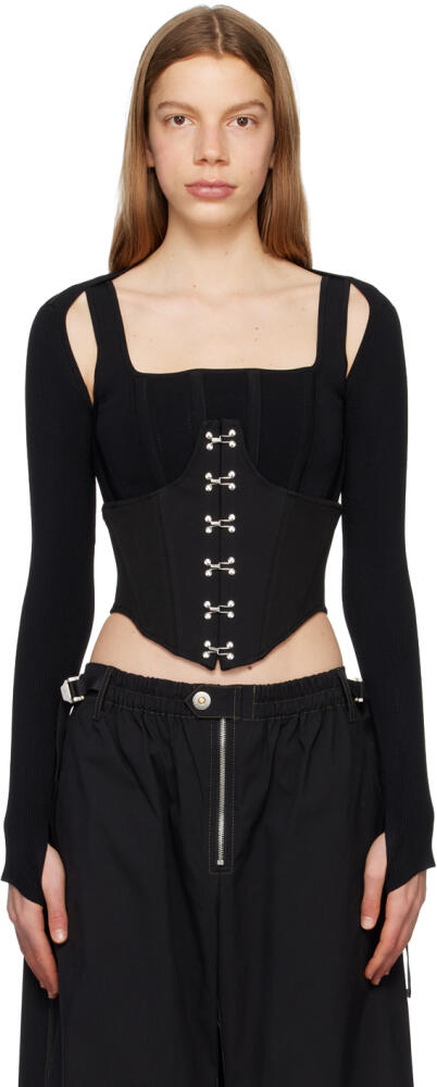 Dion Lee Black Paneled Corset Cover