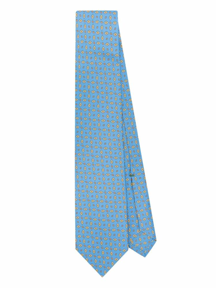 Borrelli geometric-print tie - Blue Cover