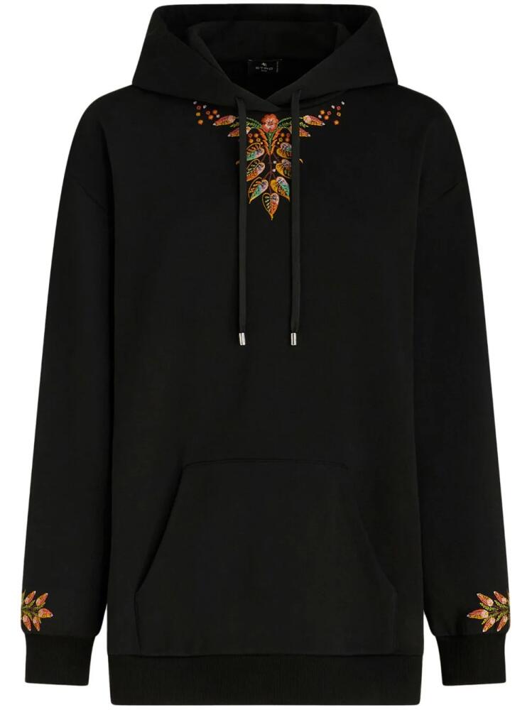 ETRO embroidered cotton hoodie - Black Cover