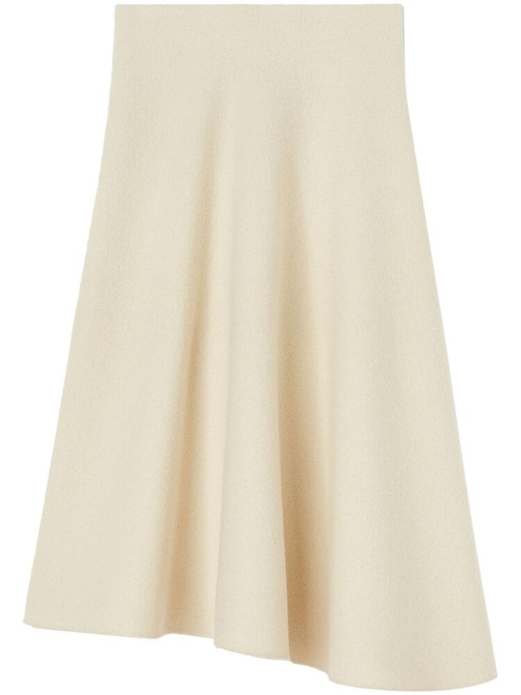 Jil Sander fluted A-line wool skirt - White Cover