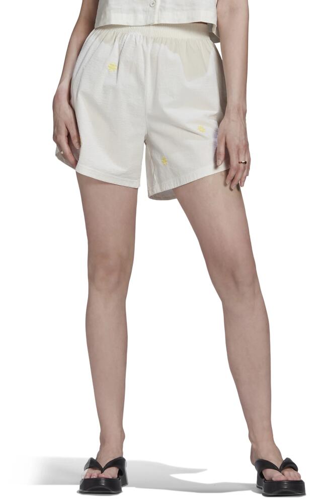 adidas Originals Embroidered Shorts in Non-Dyed Cover