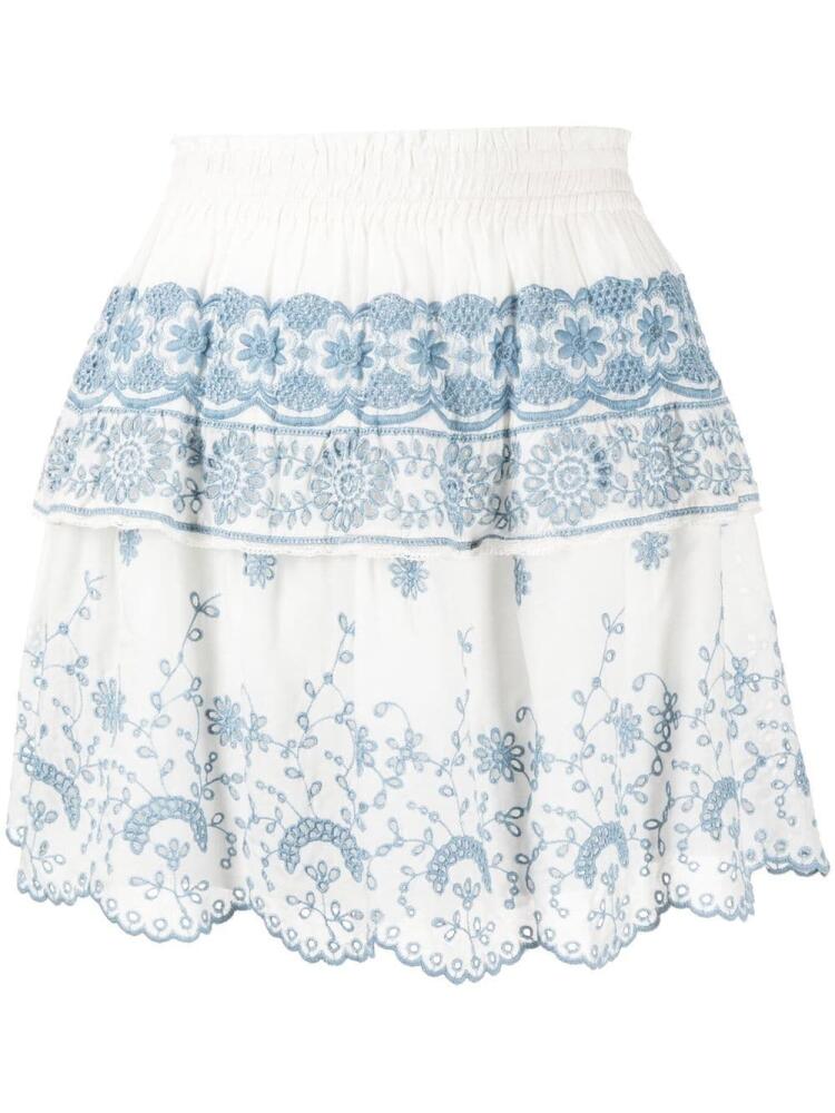 LoveShackFancy broderie-anglaise mini skirt - White Cover