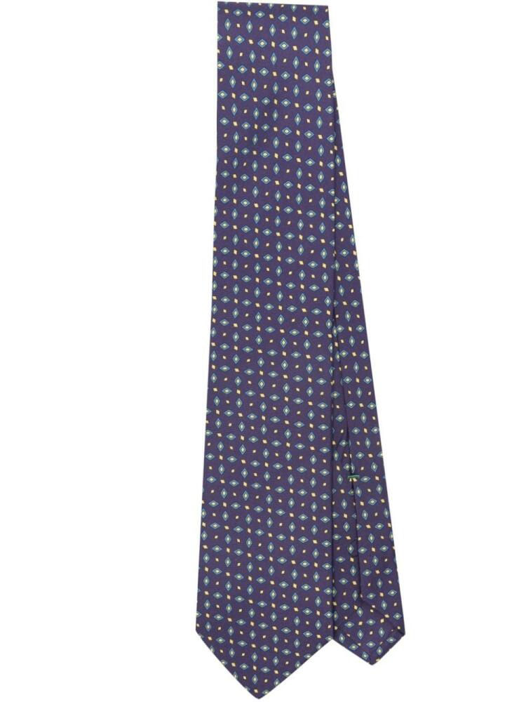 Borrelli geometric-print tie - Purple Cover